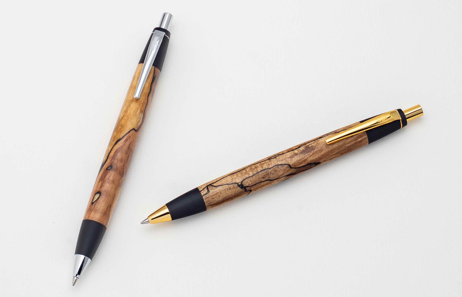 野原工芸 旧型木軸ボールペン シルバー 肥松 金蘭杢 - 筆記具