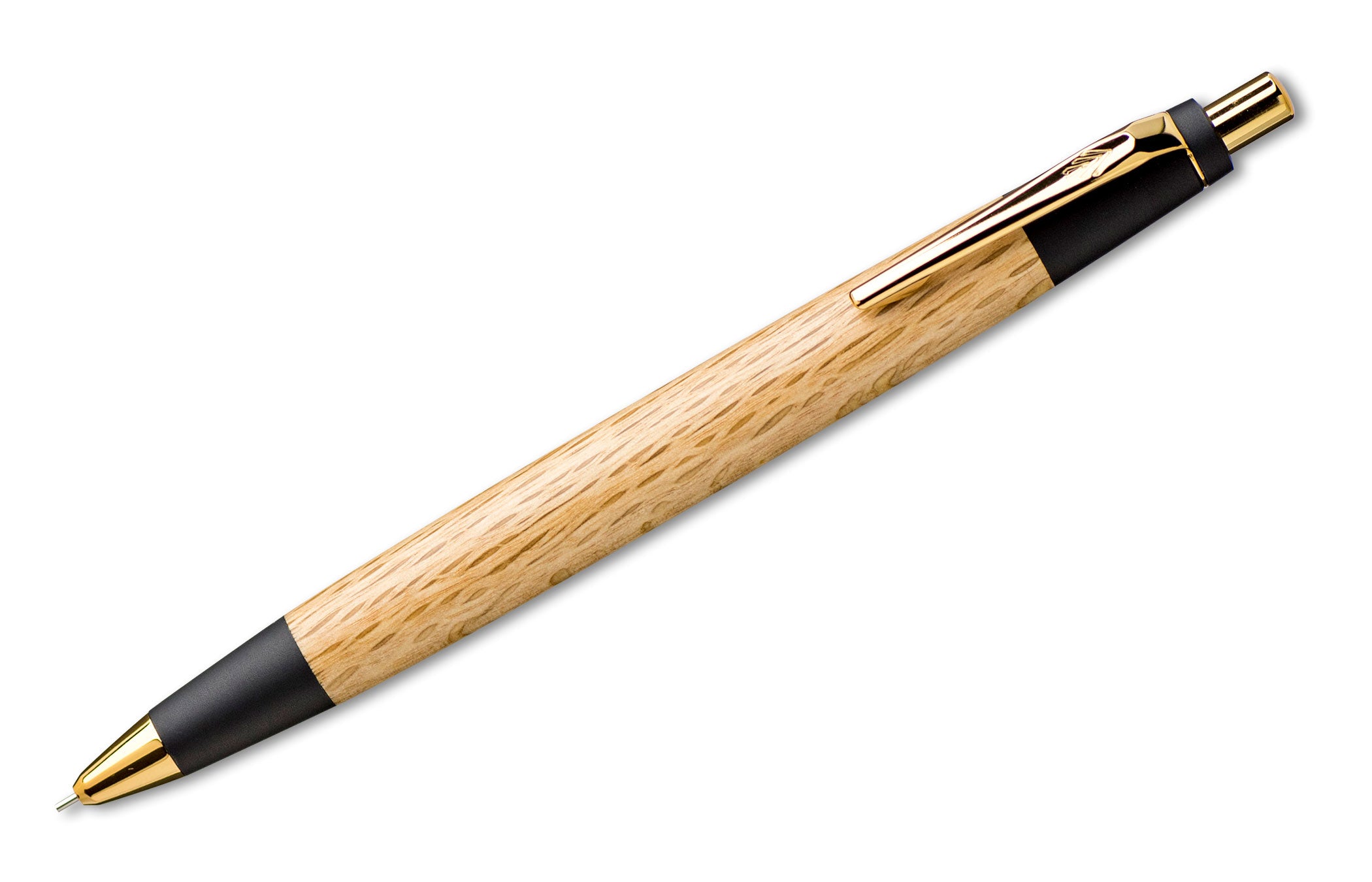 旧型 野原工芸 紫檀 シャーペン 0.5mm ゴールド、箱、説明書付き - 筆記具
